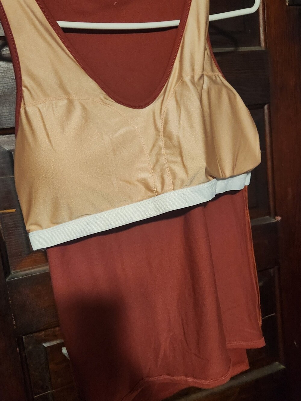 Sleeveless V-Neck Tank Top - Rust - Picture 5 of 6